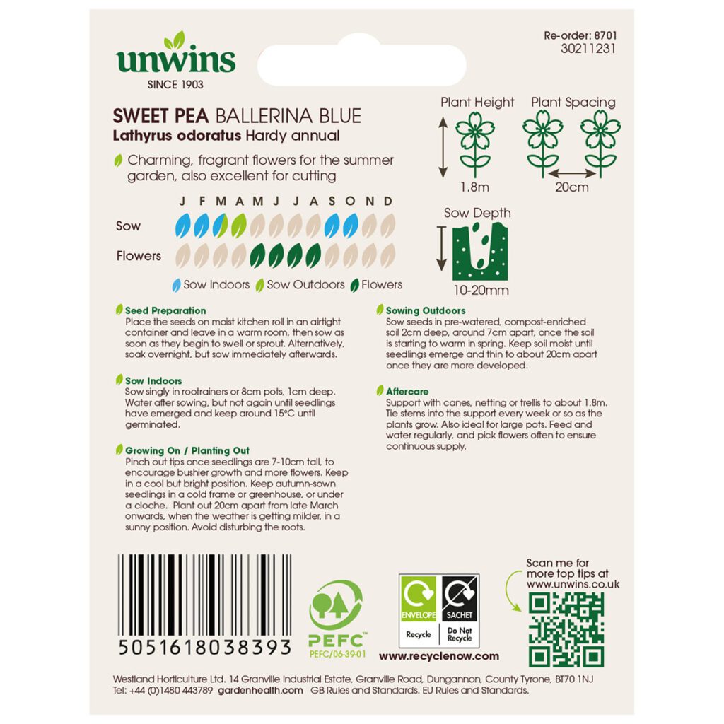 Unwins Sweet Pea Ballerina Blue Agm Seeds 5051618038393 2